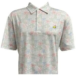 Masters Tech Vintage Ticket Golf Polo Shirt Augusta National Size L
